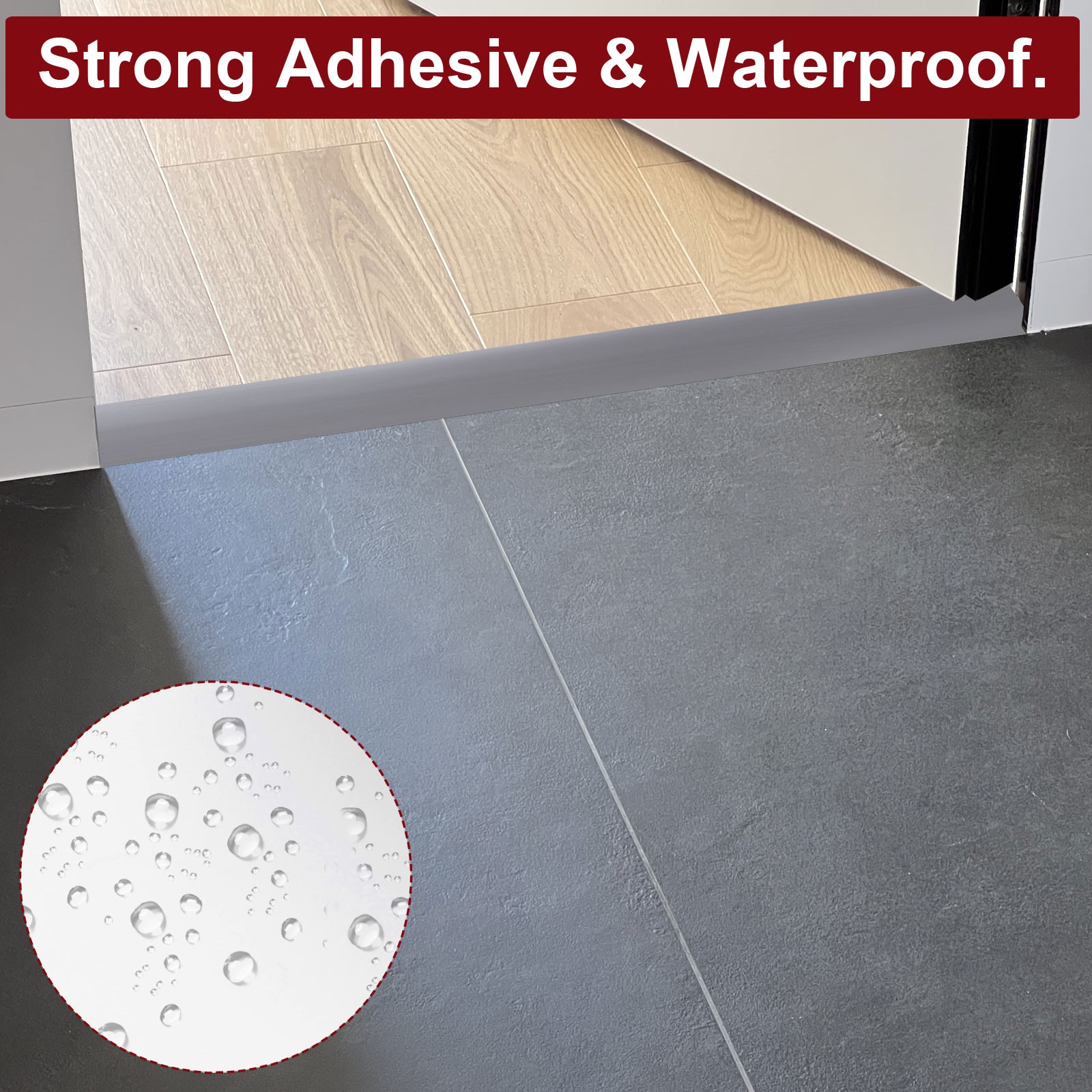 3.3Ft Floor Transition Strip Self Adhesive 1.58″ Flooring Cover Strip White