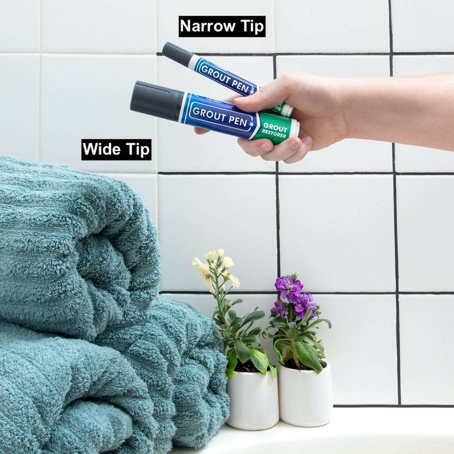 Grout Pen Grey Tile Paint Marker: Waterproof Tile Grout Colorant Pen – Wide Tip