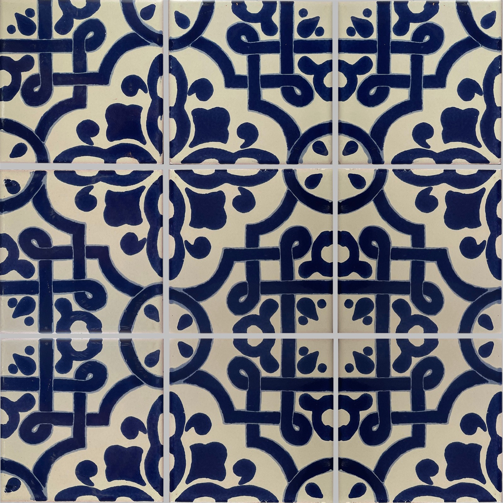 4.2×4.2 9 pcs Palermo Mexican Clay Tile Handmade Talavera Backsplash Mosaic