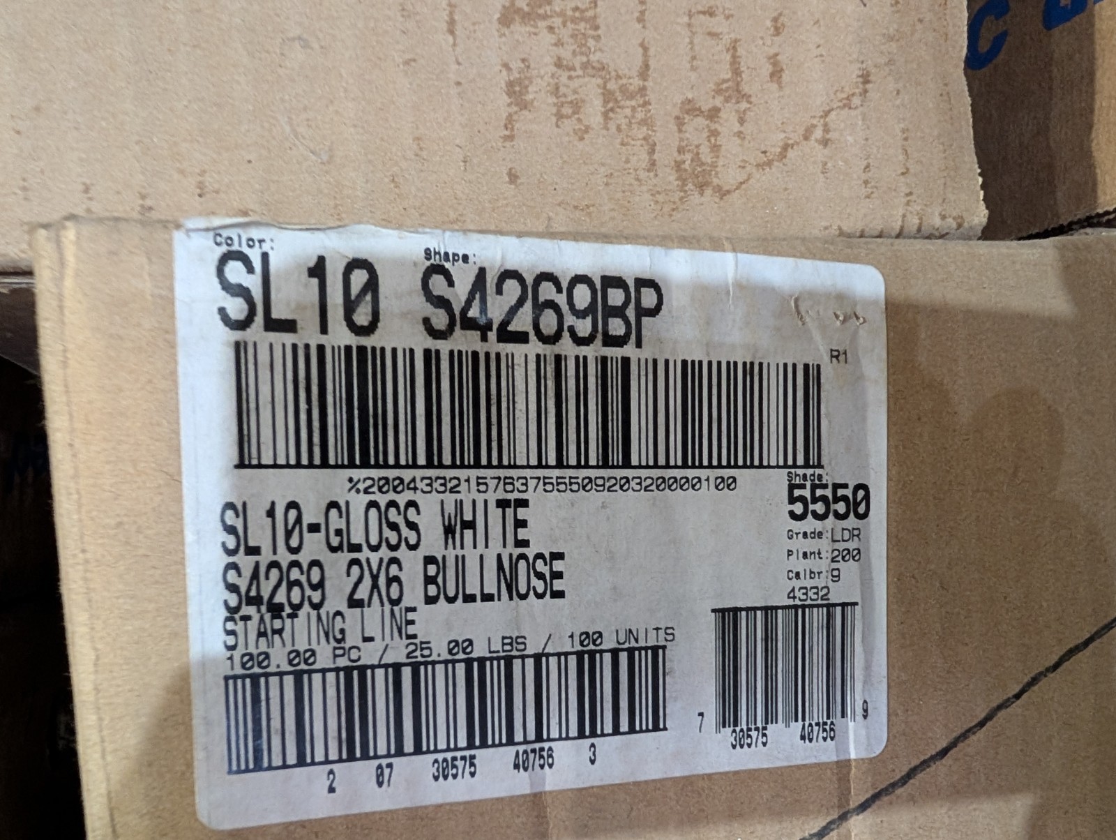 4 pcs American Olean Vintage SL10 Gloss AO White S4269 Bullnose Tile 2″ X 6″