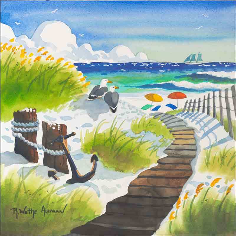 Beach Accent & Decor Tile Robin Wethe Altman Coastal Art RWA011AT