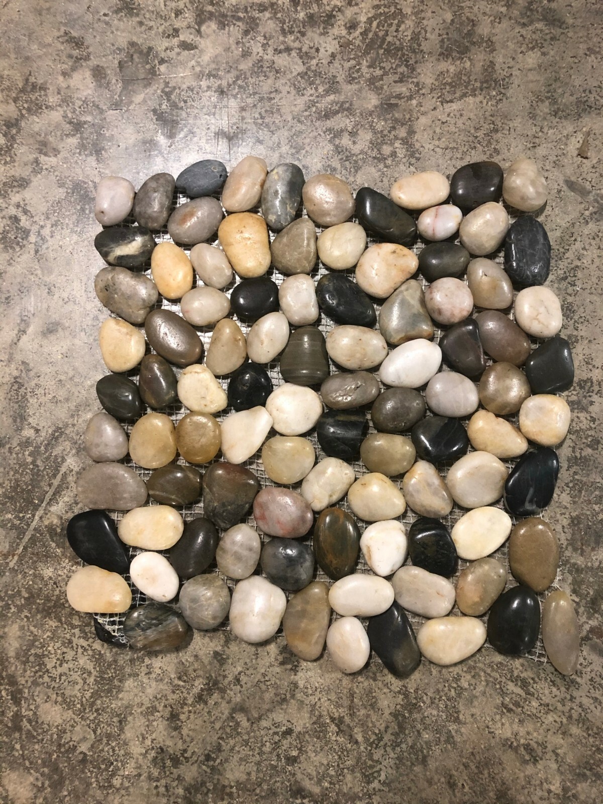 12×12 Tile Mixed Colors Pebble Shower Remodel Stone About 3×3 SAMPLE PIECE TS-14