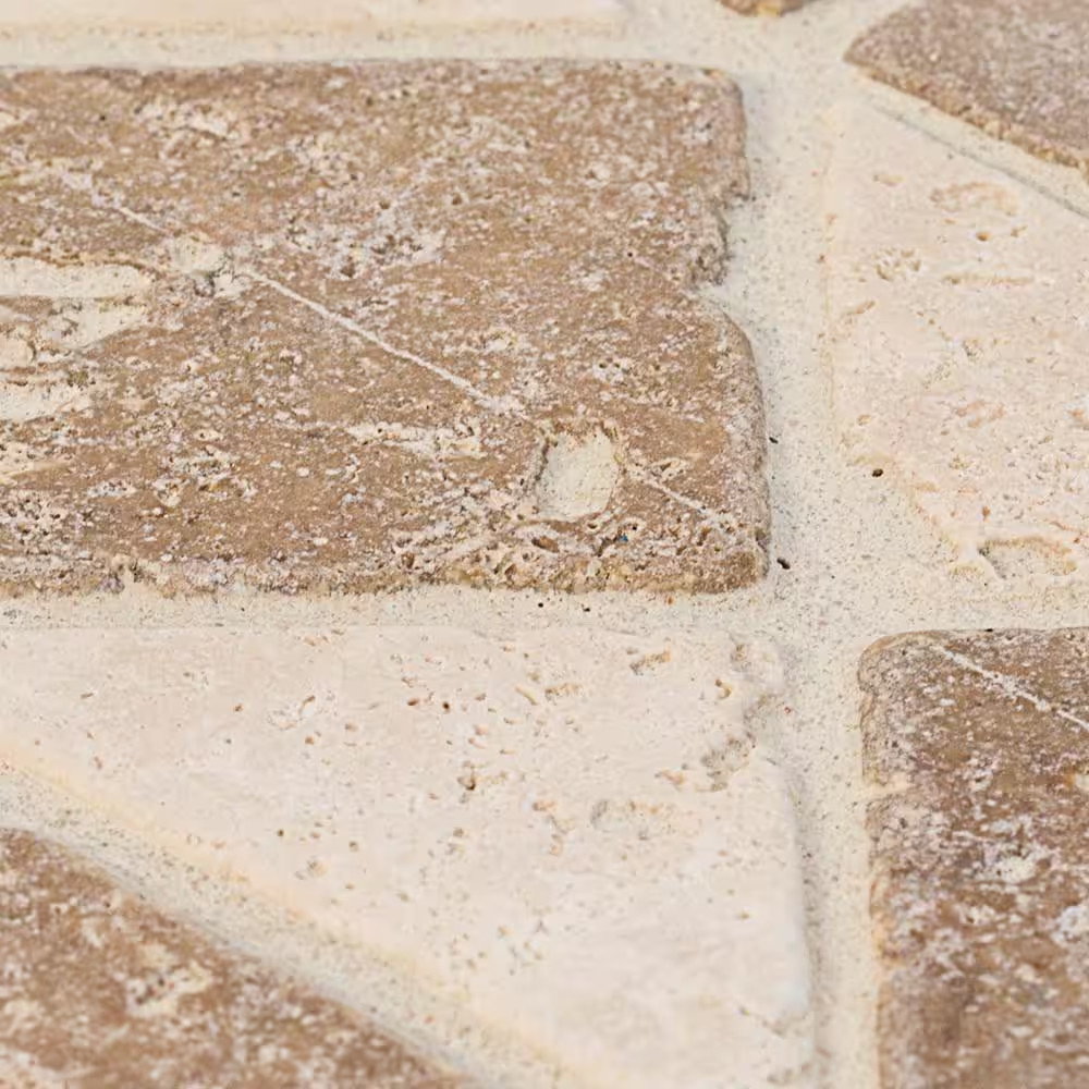 Tumbled Noce Listello 4 In. X 12 In. Decorative Accent Travertine Floor and Wall