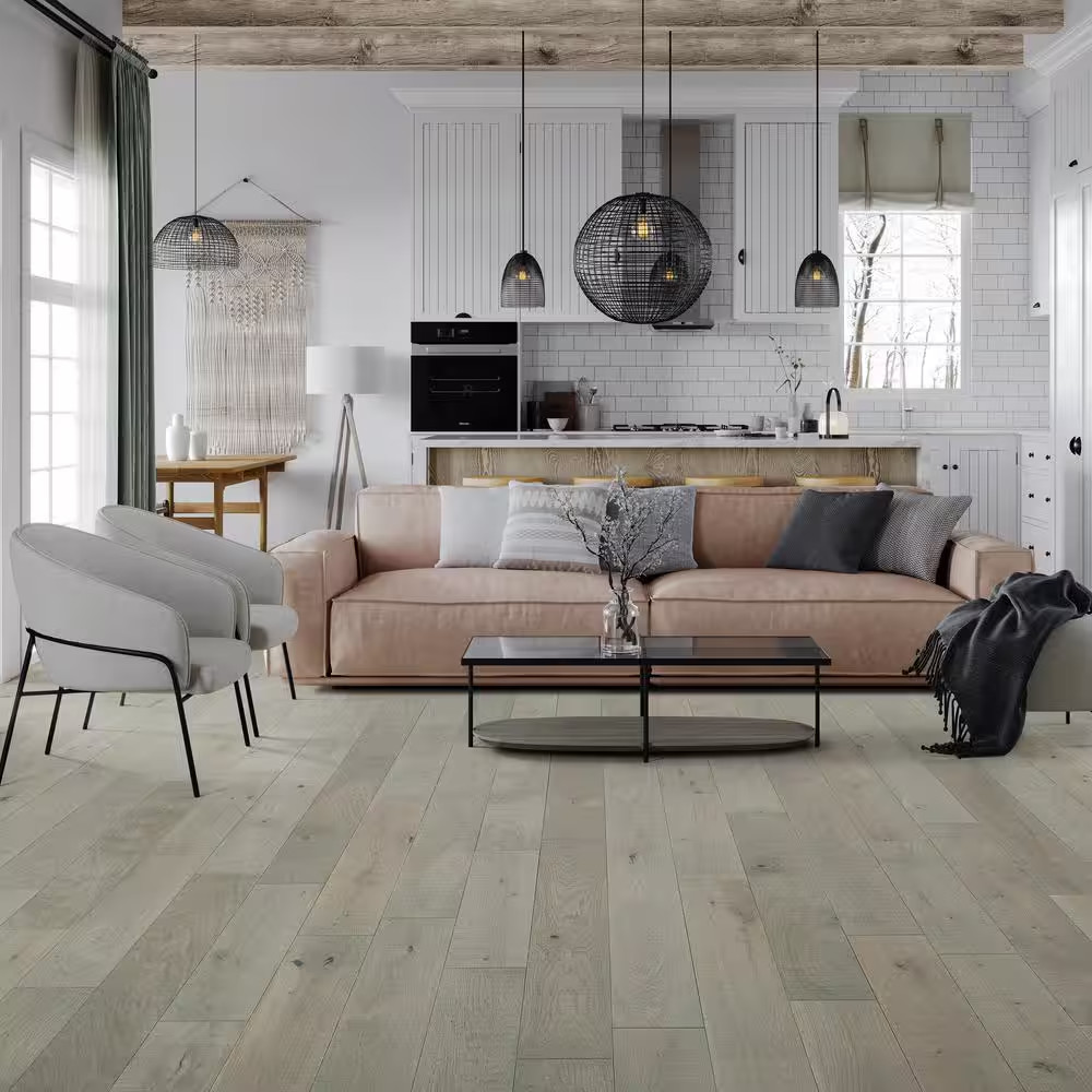 Pebble Beach French Oak 3/4 In. T X 5 In. W Distressed Solid Hardwood Flooring (