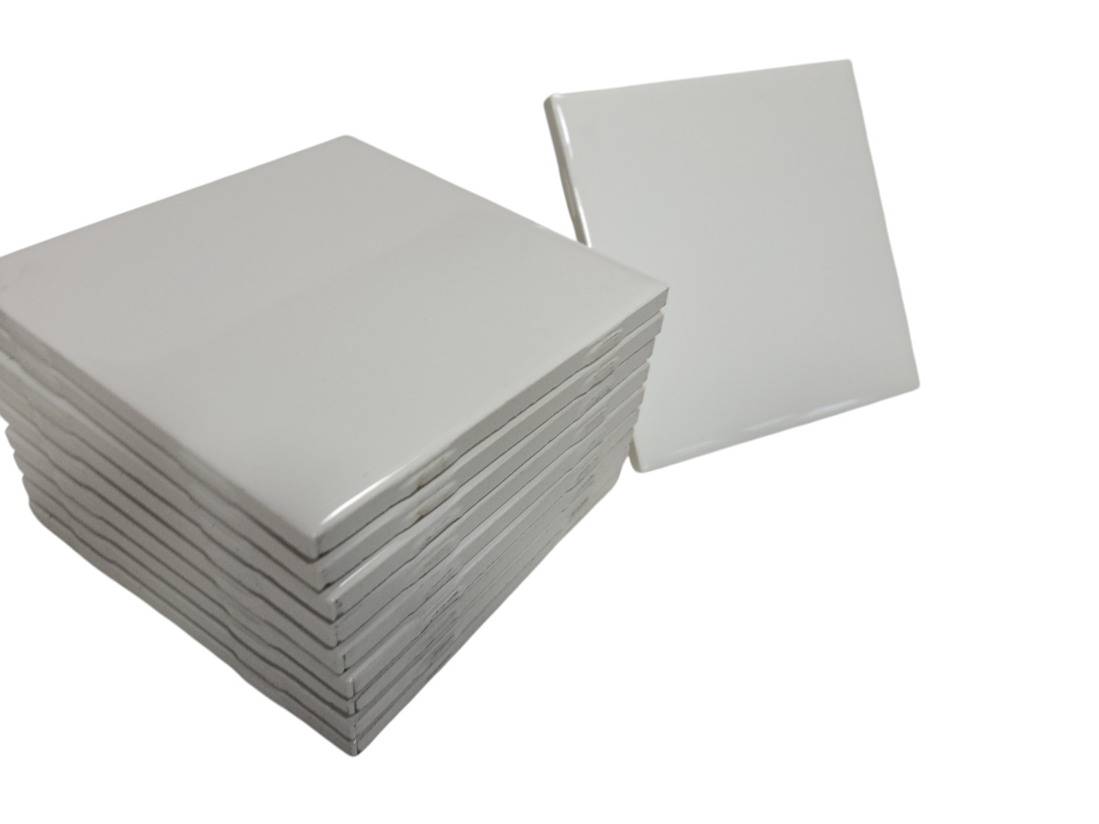 Vintage White Ceramic Tile 4.25 in Daltile Color 0100 Mid Century Modern Retro