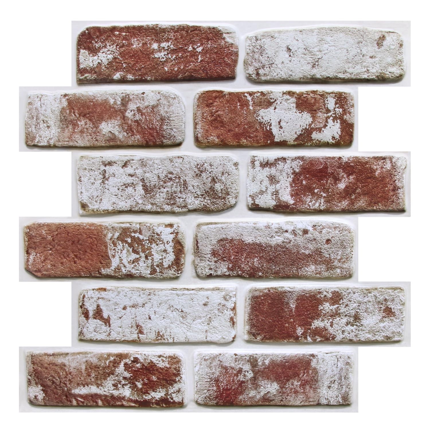 COMSTICKC 3D Faux Brick Wall Panels Peel and Stick,10 Pcs of 12″X12″,Small Si…