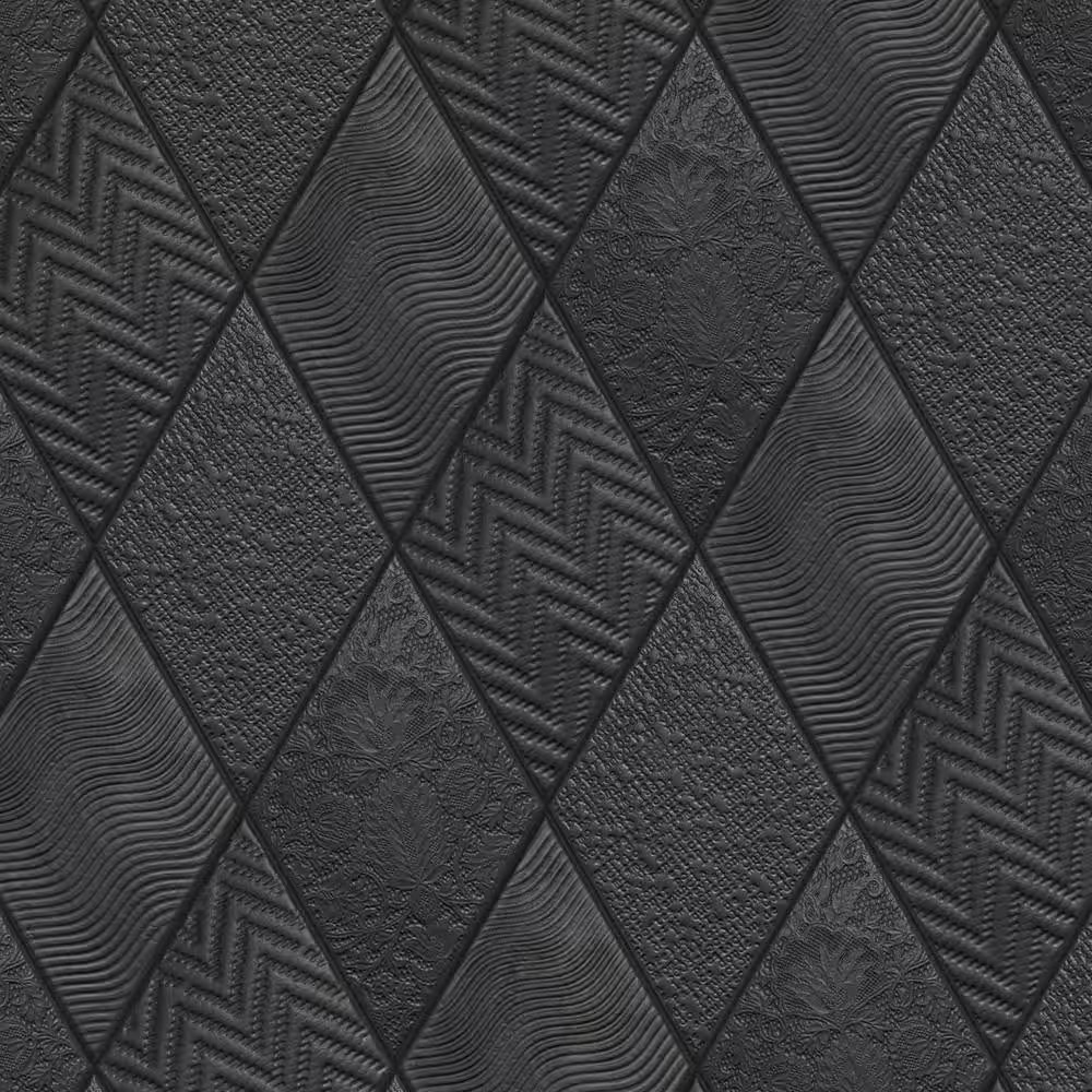Rhombus Black 5-1/2 In. X 9-1/2 In. Porcelain Floor and Wall Tile (11.4 Sq. Ft./