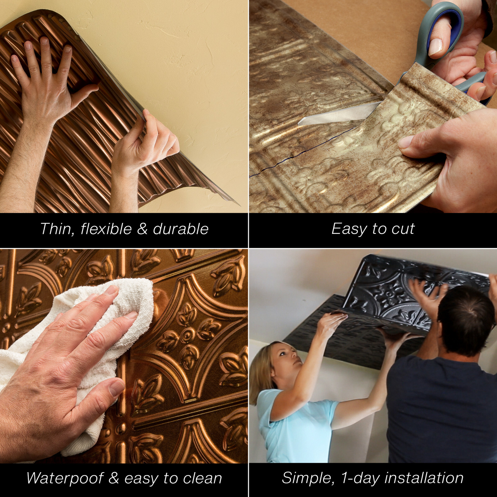 Fasade – 2ft x 4ft Traditional Style #4 Glue Up Ceiling Tile/Panels (5 Pack)