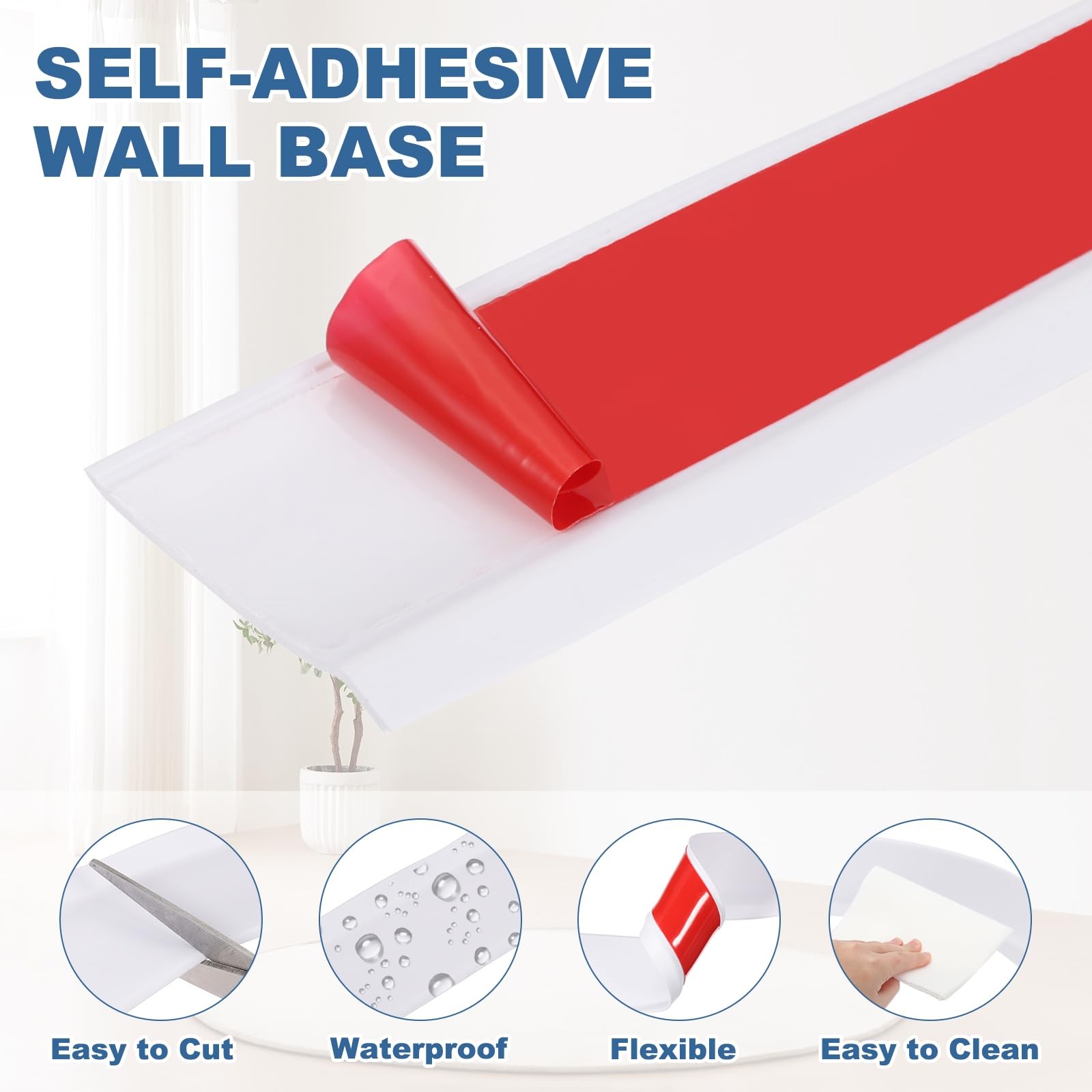 PATIKIL Peel and Stick Molding Trim for Walls, 10 Feet x 2 Inch Baseboard Tri…