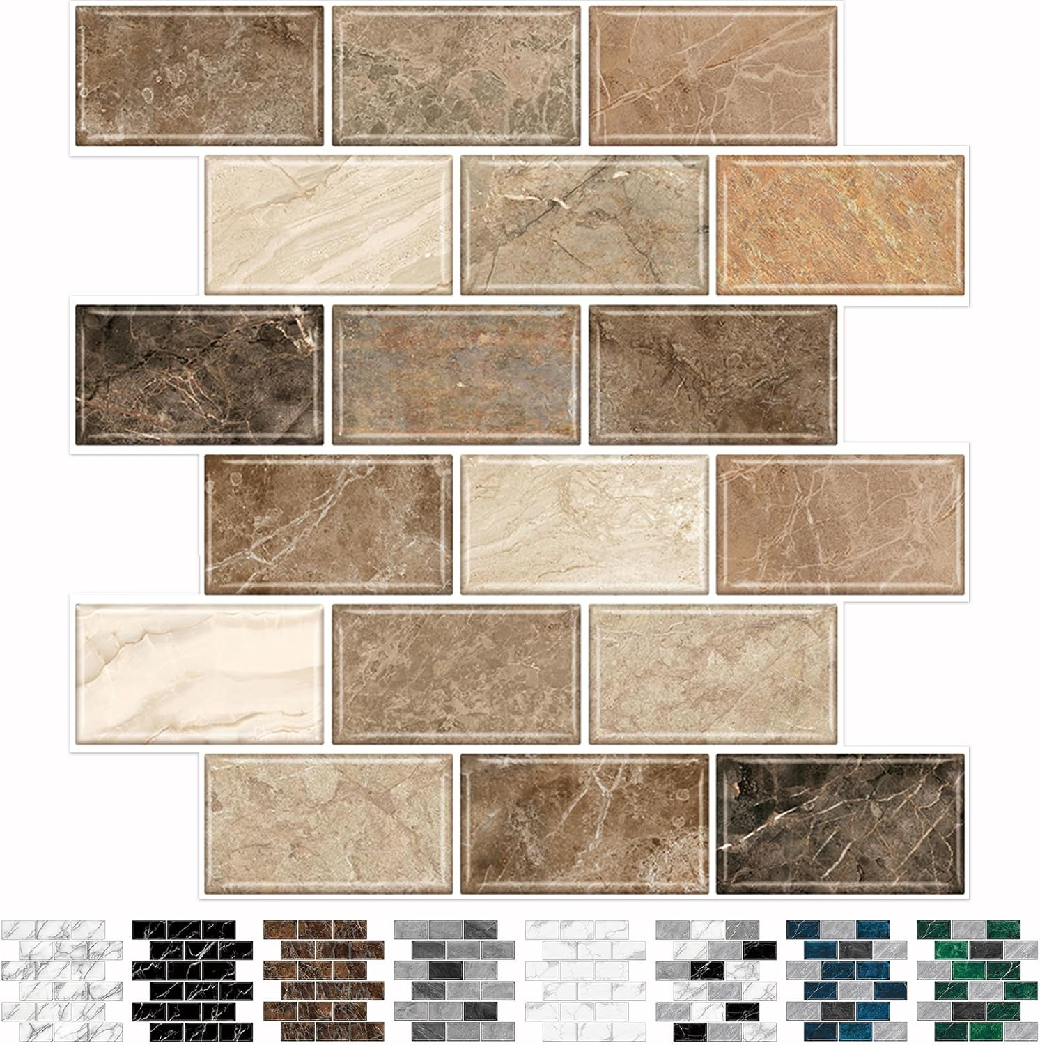 10-Sheet Stick on Backsplash for Kitchen,12″X12″ Peel and Stick Self Adhesive Wa
