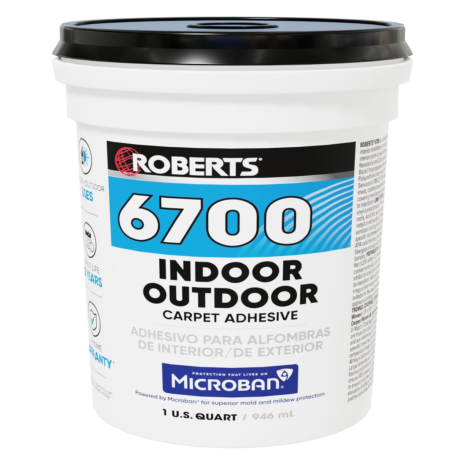 ROBERTS 6700-0 1 Quart Indoor/Outdoor Carpet/Artificial 1 Quart, Creamy Tan