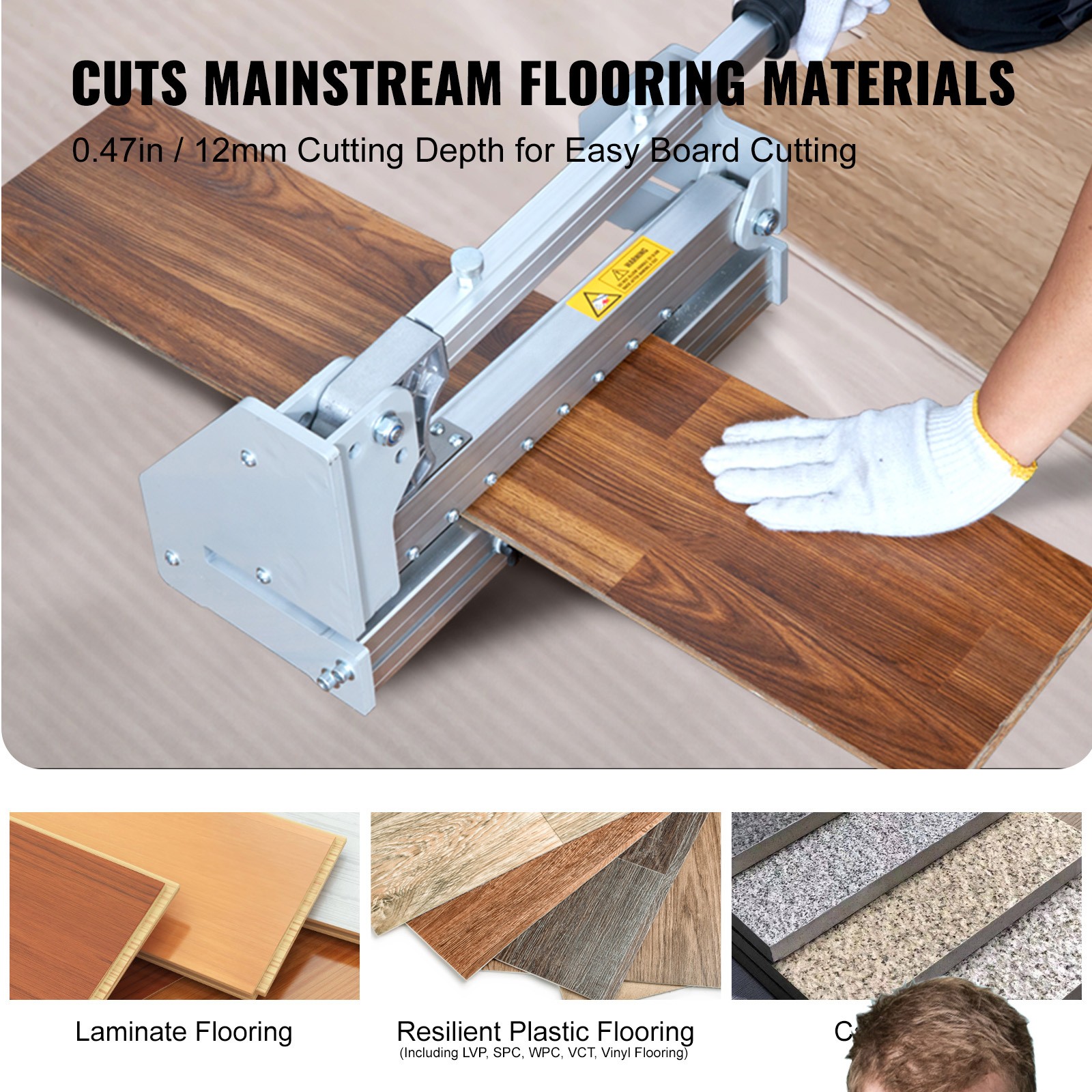 VEVOR 13” Floor Cutter for Laminate Floor Parquet Vinyl0.47” Cutting Depth