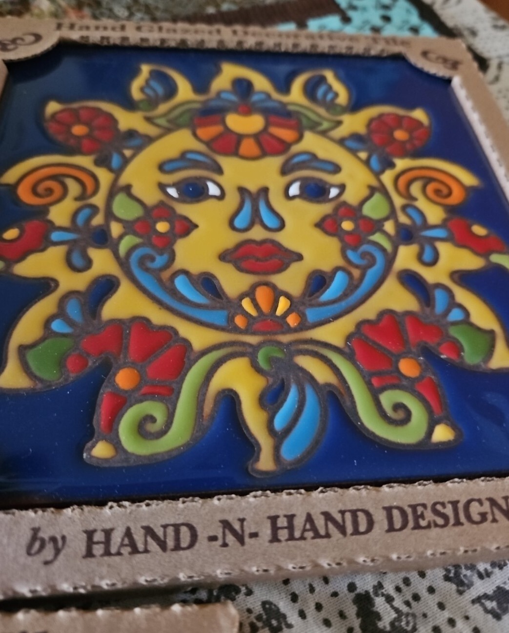 Set Of 3 Hand N Hand Designs USA Hand Glazed Decorative Tiles 6″x6″ NEW
