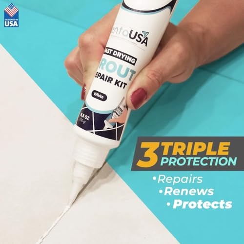 White Acrylic Sanded Grout Repair Kit – Premixed Grout Filler for Indoors