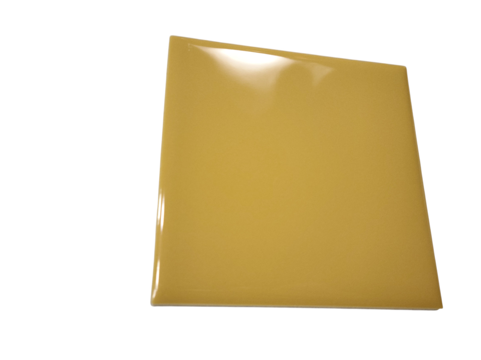 Orange Ceramic Tile 4.25 in Subway Square Mid Century Modern Mustard Goldenrod