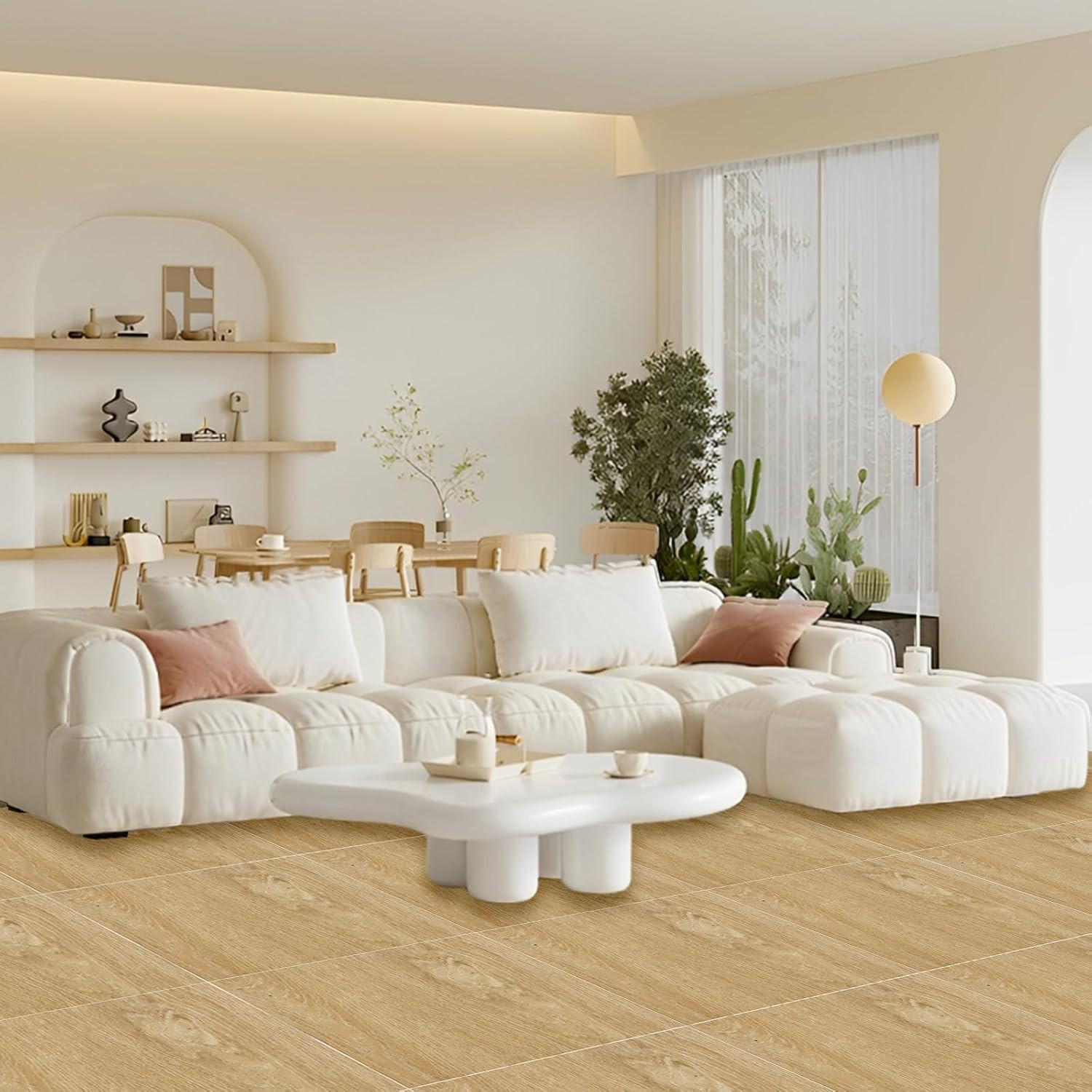 40 Sheet Vinyl Flooring 12X12 Peel and Stick Floor Tile Waterproof Clearance Vin