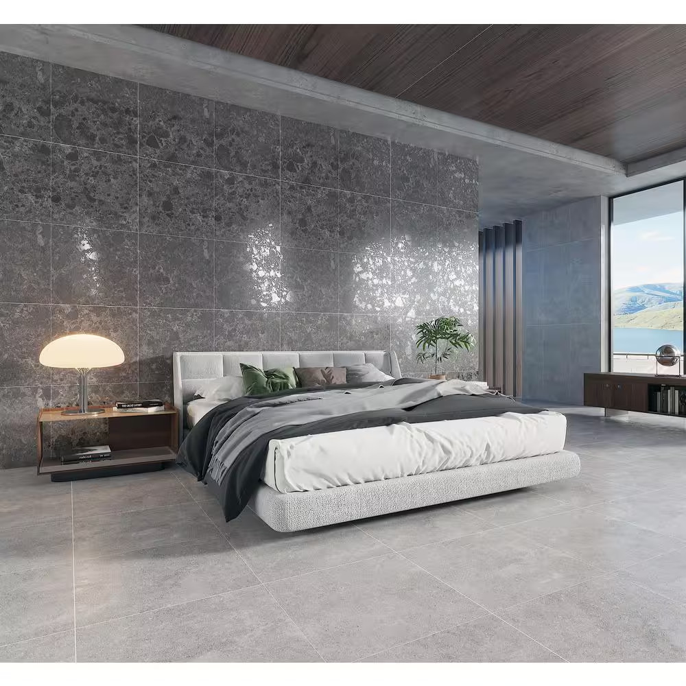 Ambience Terrazzo Deep Gray 24In.X 24In.X 10Mm Porcelain Floor and Wall Tile – C