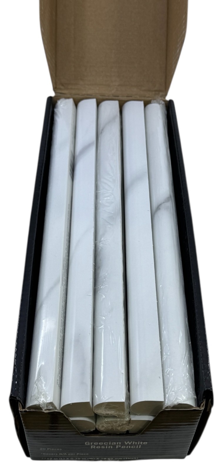 Grecian White Resin Pencil Molding 0.75 in x 12 in | 20 linear feet / Case