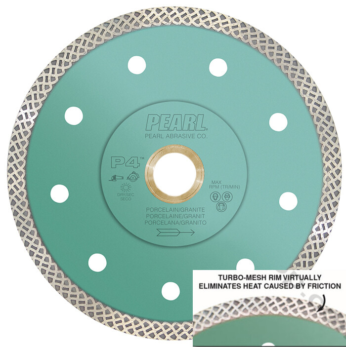 Pearl Abrasive P4 Turbo-Mesh Porcelain Blade 4″ 4 1/2″ 5″ 7″and 10″