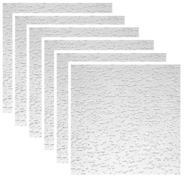 USG 4240 12″ x 12″ Tivoli Textured Tongue In Groove Ceiling Tiles – 6 Pack