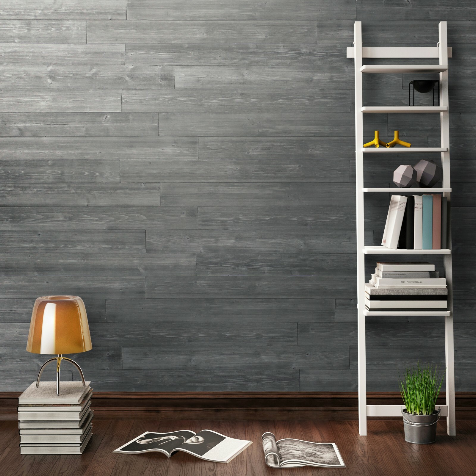 Easy Self-Adhesive Distressed,Rustic,Shiplap,Reclaimed Real Wood Plank 19.5 SF