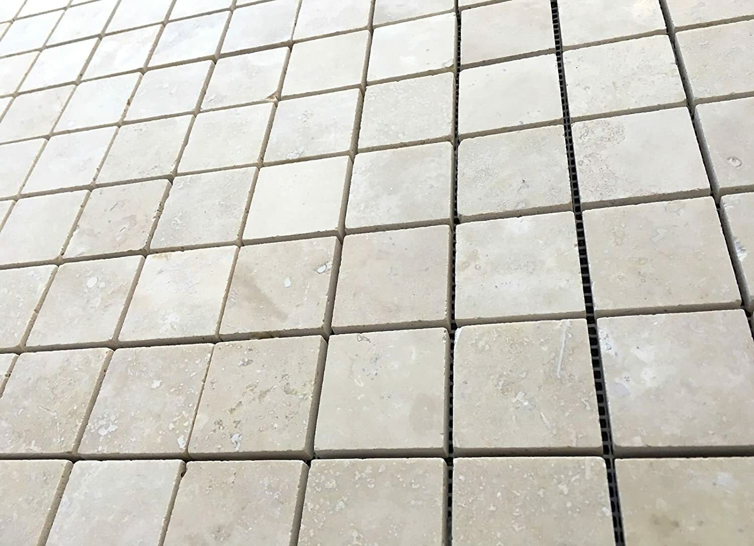 2×2 Light Premium Honed Filled Travertine Mosaic Tile Backsplash Floor Wall