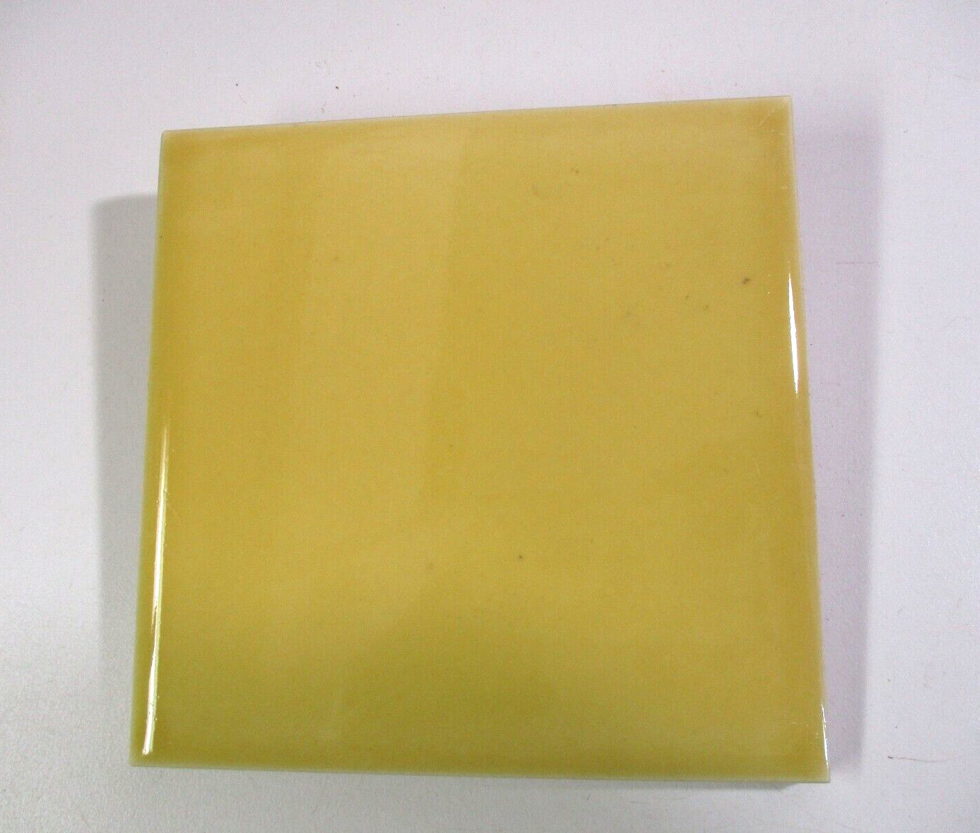 Mosaic USA 4-3/8″ Sq. Gloss Dark Mustard Yellow 1 Ceramic Wall Tile 1950 MCM Vtg