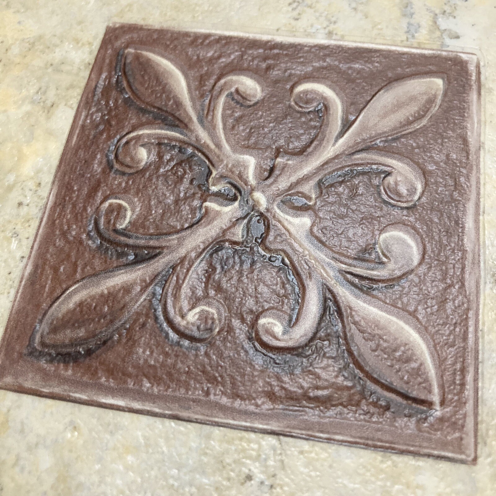 6″ x 6″ Deco Stone ROMANESQUE Accent Vinyl Wall Floor Tile Self Stick Groutable