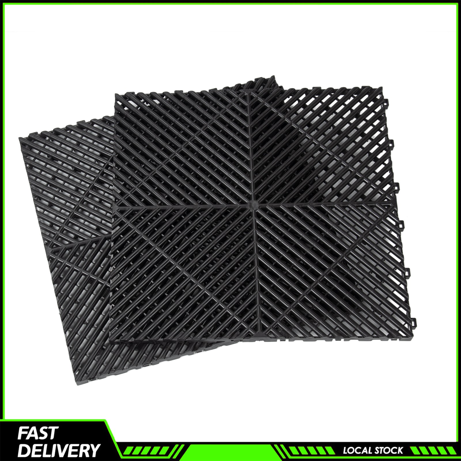 50PCS Garage Floor Tiles Interlocking 15.75×15.75 in Garage Flooring Tiles Black