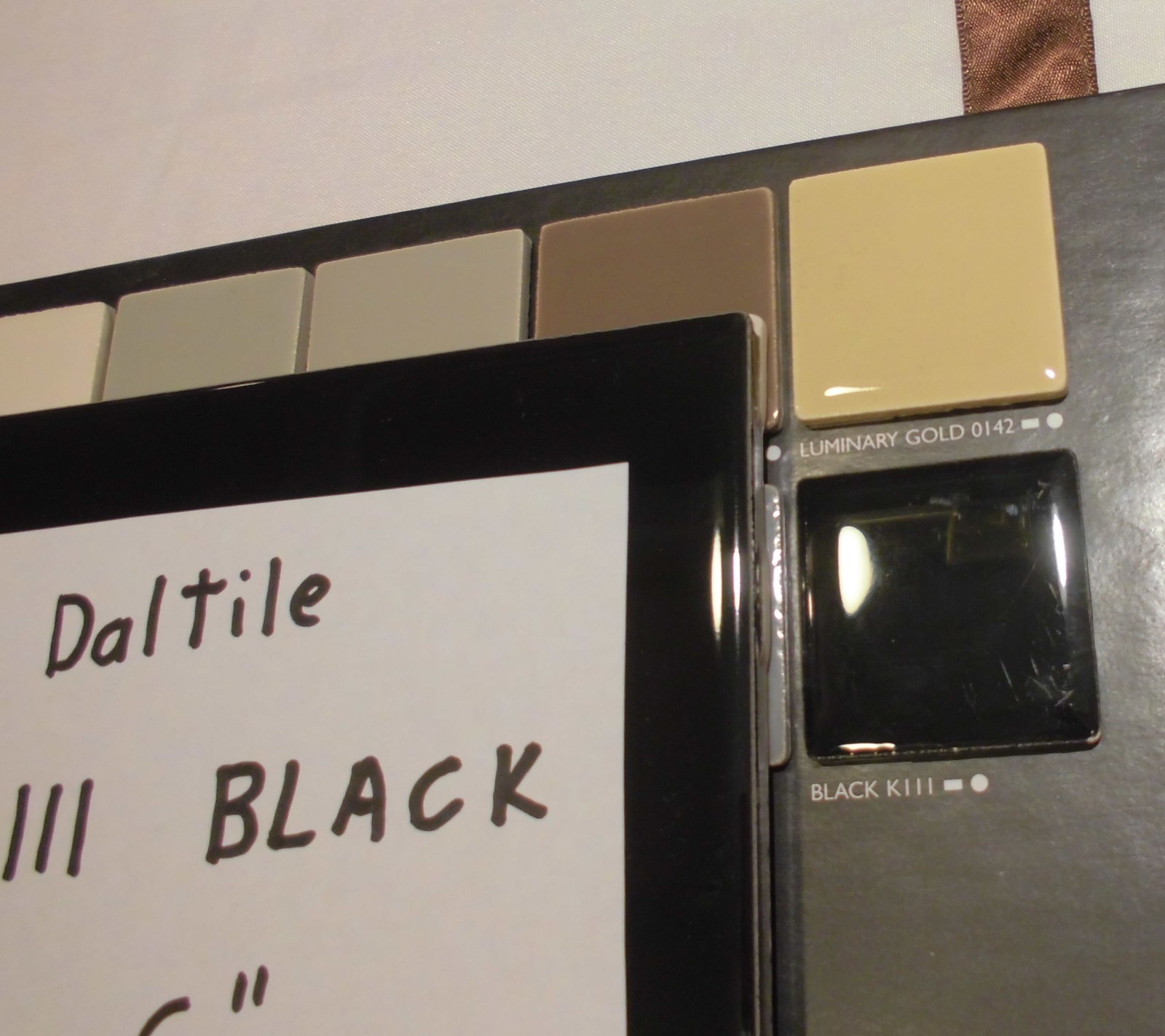 2 pcs. Glossy Ceramic Tiles *Kohler Black – #K111 Black* 6″ X 6″ by Daltile; NEW
