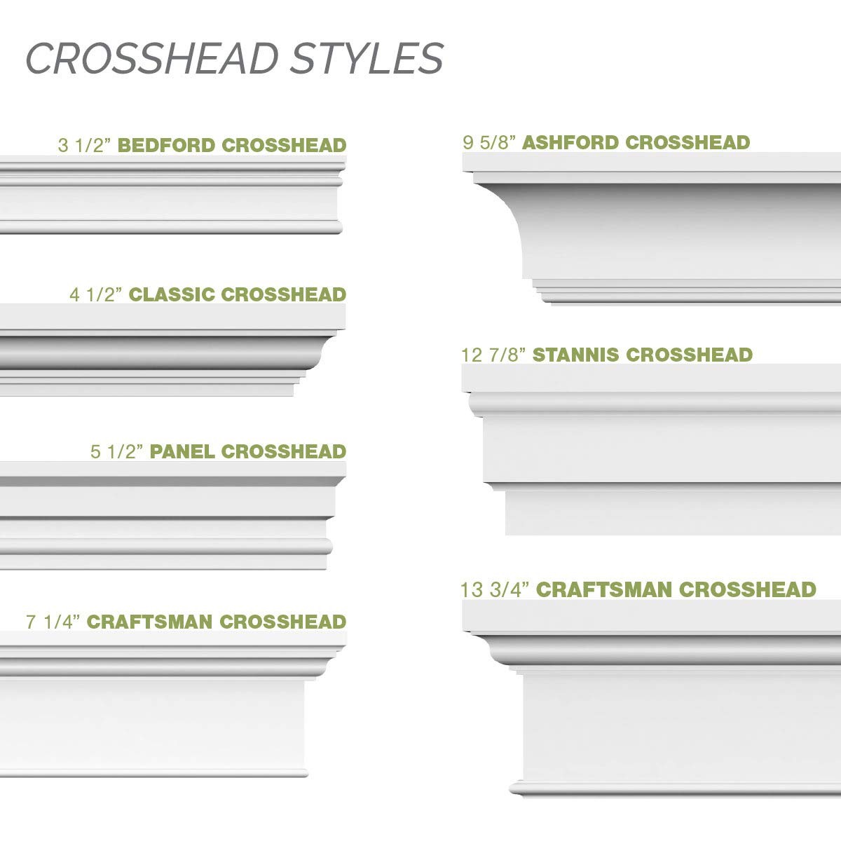 Ekena Millwork 35″ Bottom Width x 41 1/4″ Top Width x 9″H x 1″P Crosshead