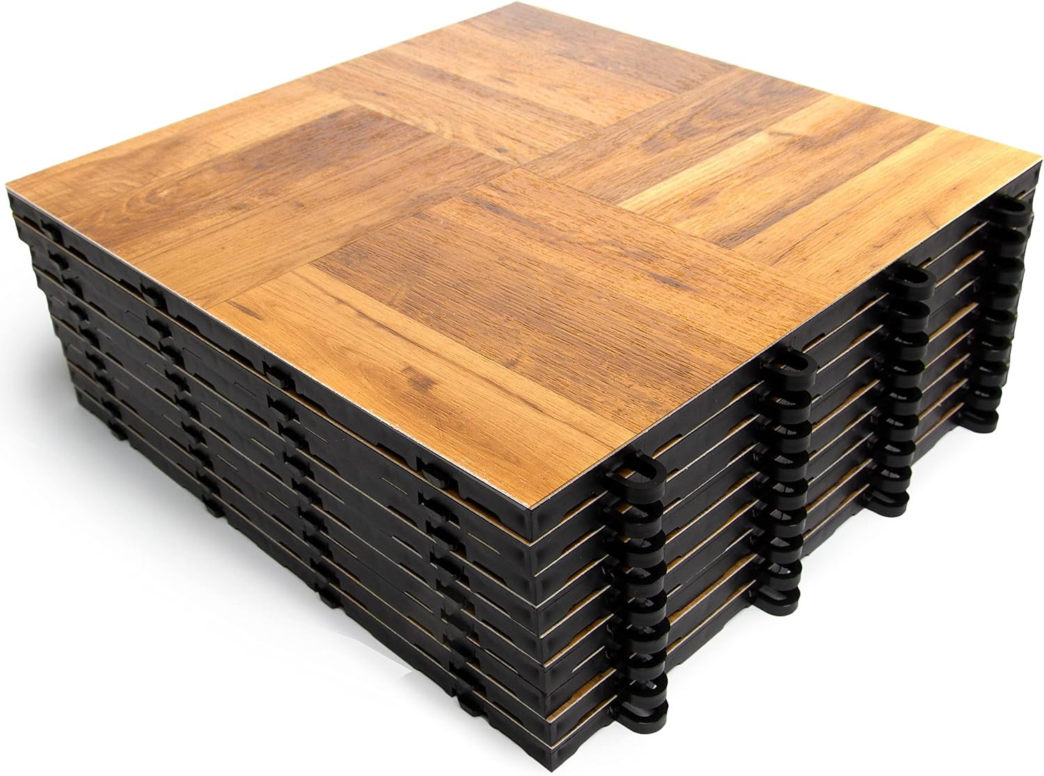 Interlocking Oak Dance Floor Kit – 3′ x 3′ Lightweight 21 Piece Set