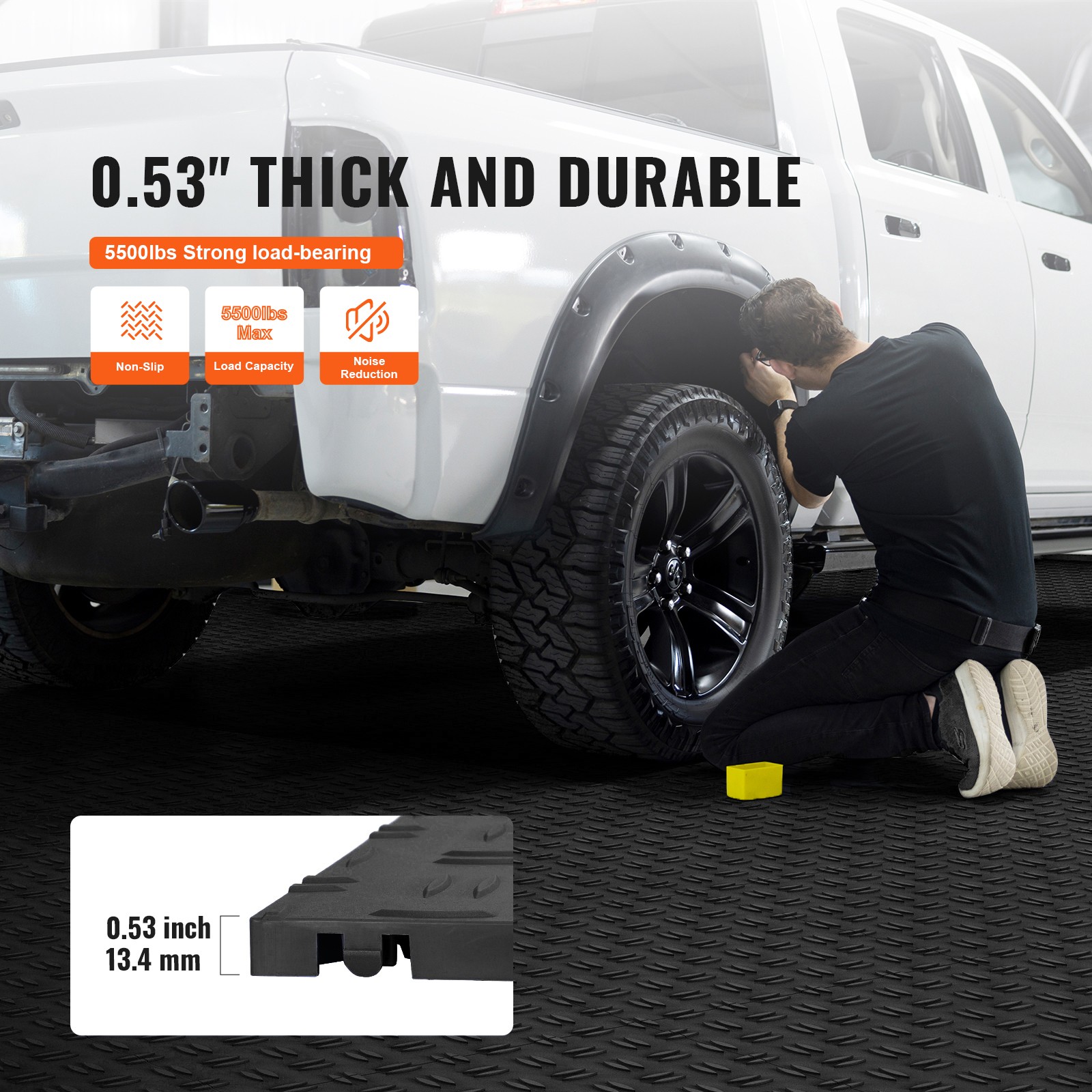 VEVOR Interlocking Garage Floor Tiles 12″x12″ 50 Pack Bulk Black Flooring Tiles