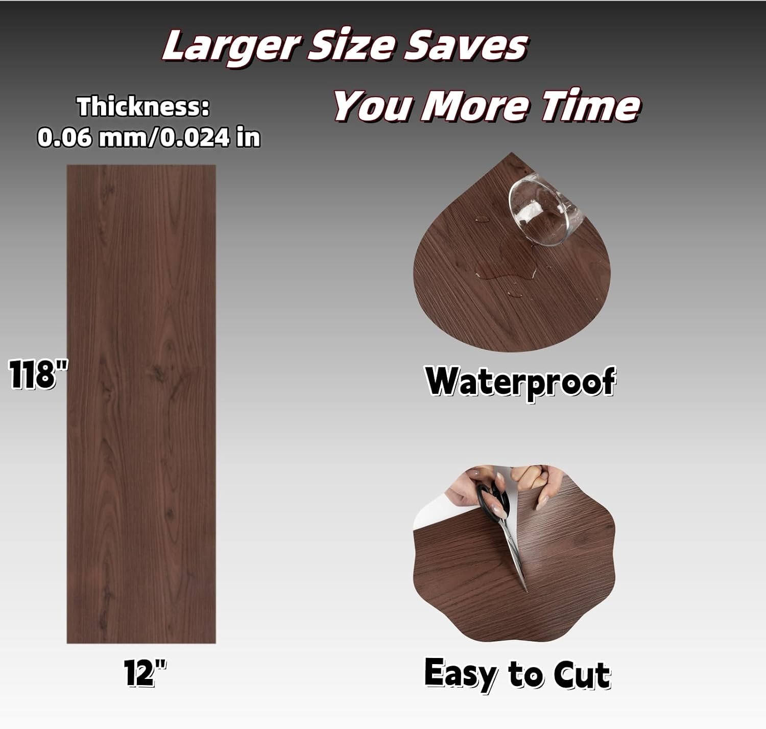 Peel and Stick Floor roll:12 *118in Vinyl Flooring roll Waterproof,self-Adhesive