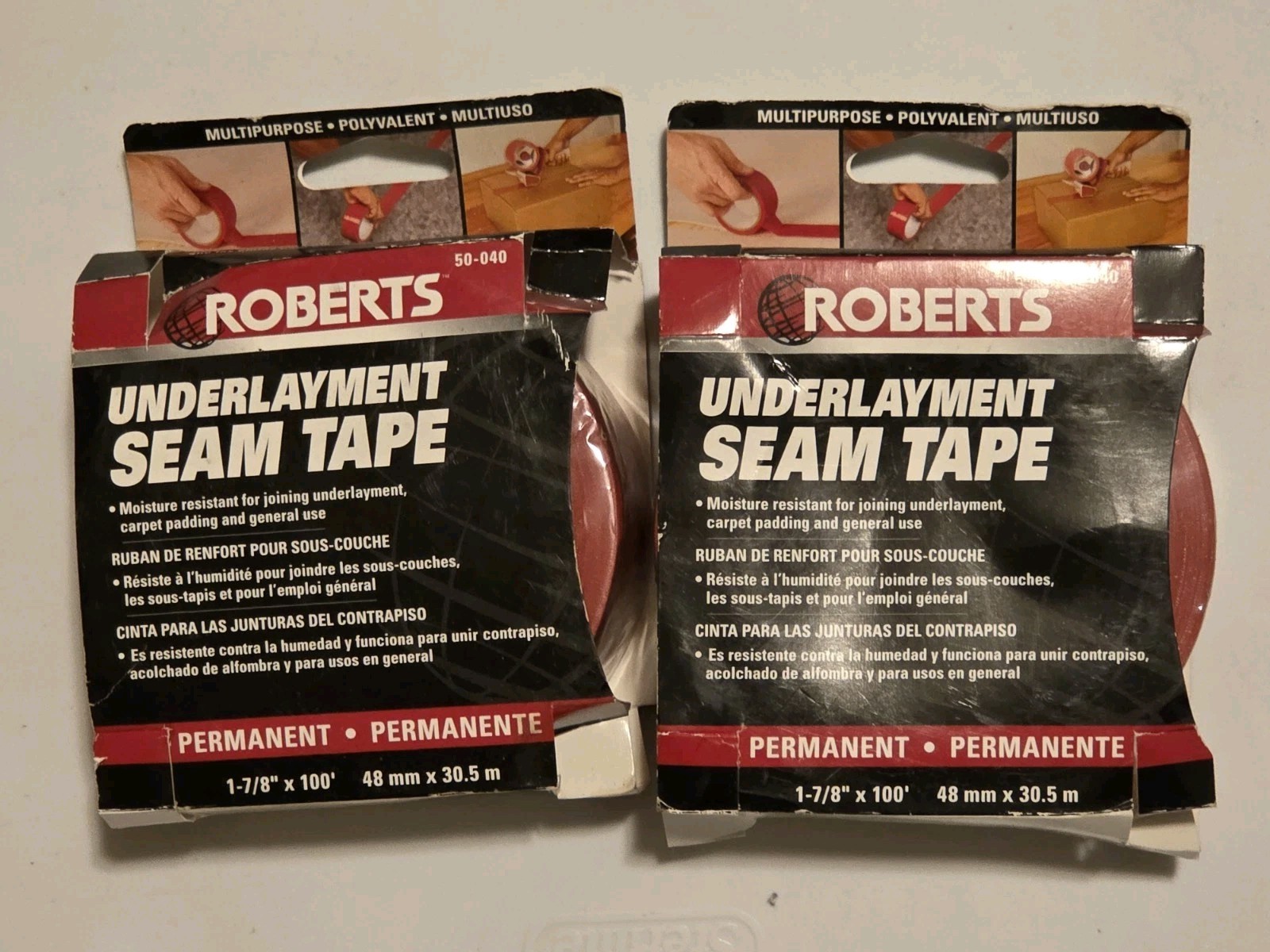 2 Pack ROBERTS Seam Guard 1-7/8 in. x 100 ft. Underlayment Tape Roll Red