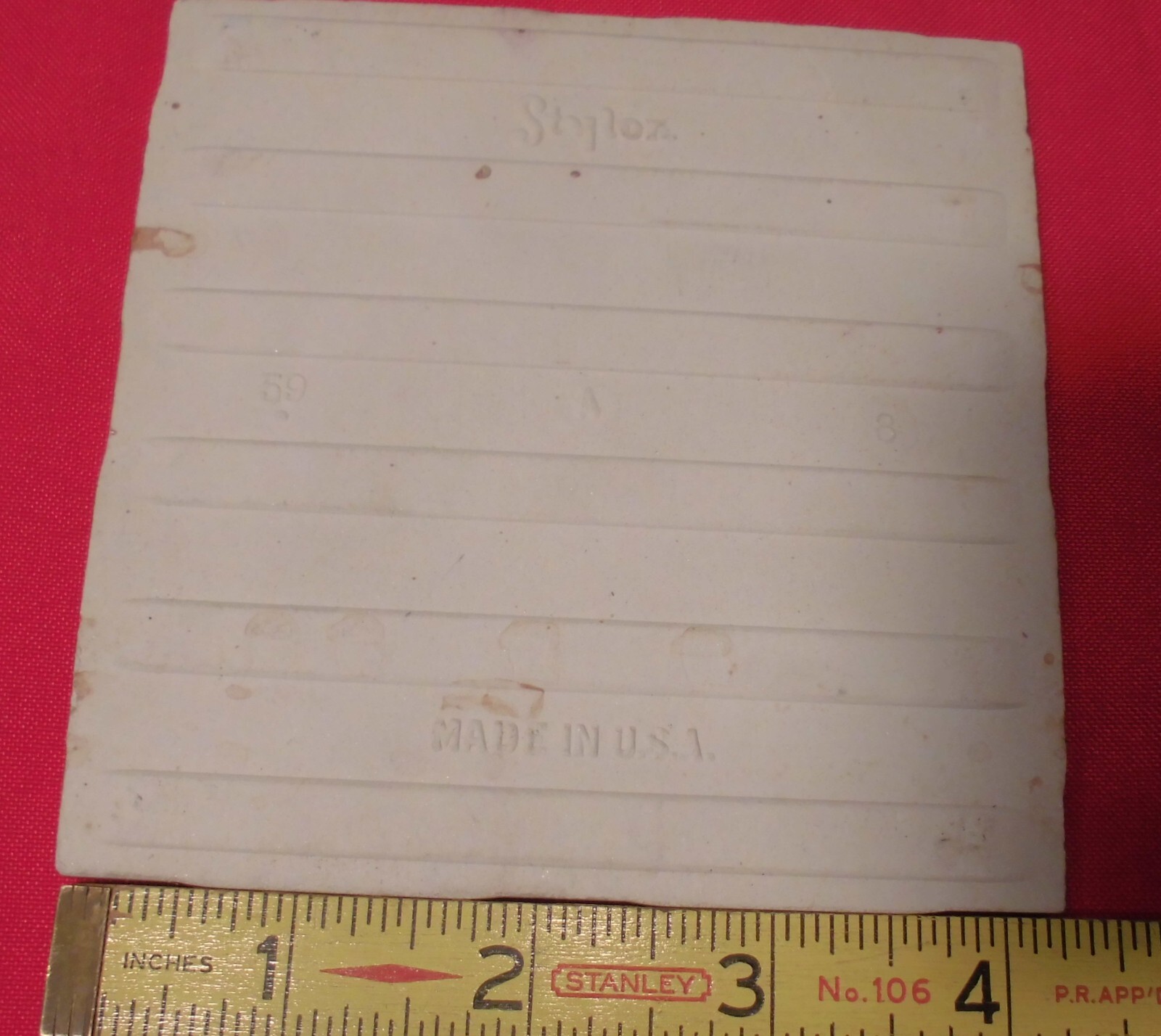 1 pc. Creme De Mocha: 4-1/4″ Glossy Ceramic Tile by Stylon Co. New Old Stock