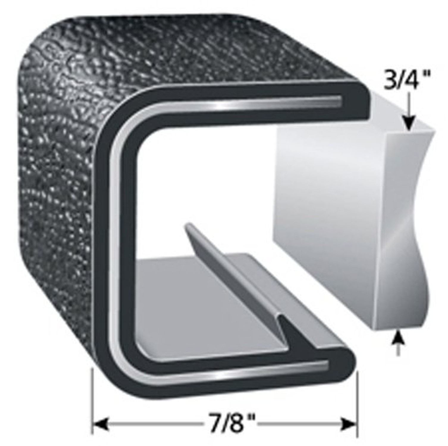 TRIM-LOK Edge Trim, Fits 3/4-Inch Edge, 7/8-Inch Leg Length, 25-Foot Length, …