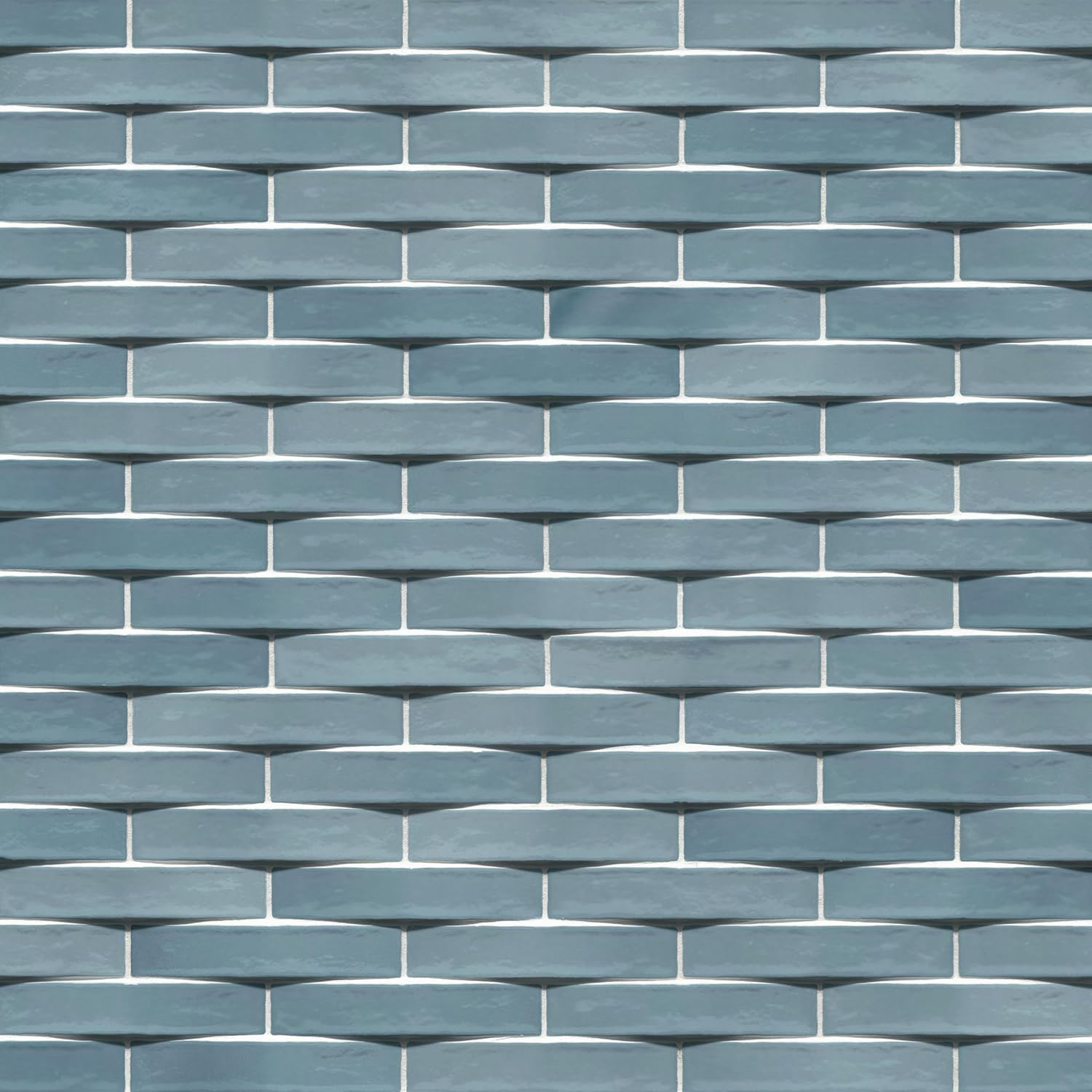 Crescentia Coastal Wave 2 In. X 10 In. Glossy Ceramic 3D Wall Tile for Bathroom,