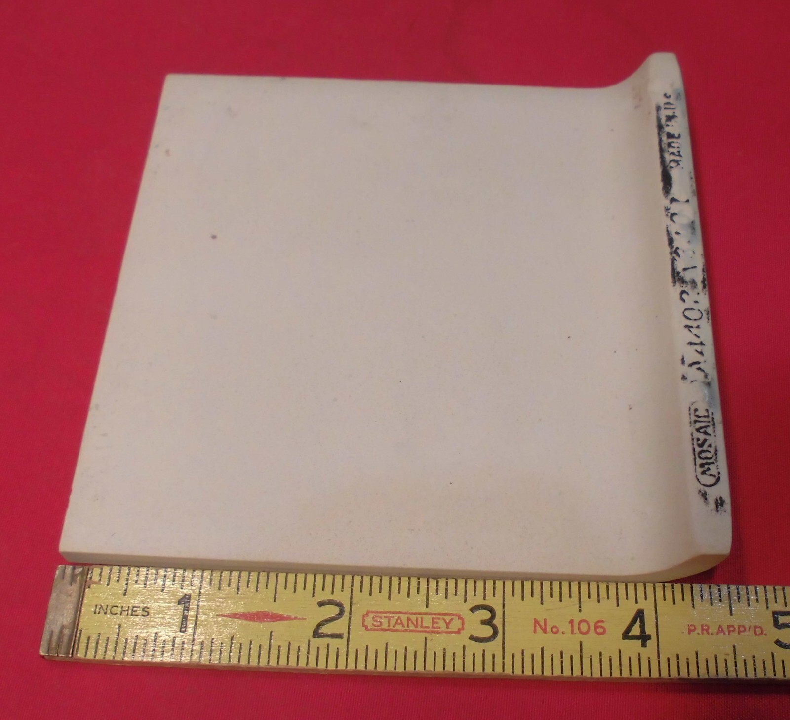 1 pc. Gray-Concrete Color: Matte Radius Bullnose Ceramic Tile 4-3/8″ Mosaic Co.