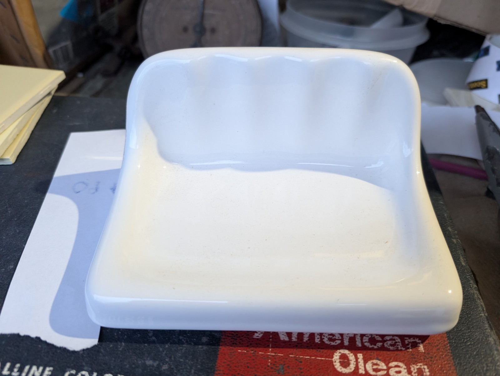 American Olean Ceramic Tile Soap Dish Tub Wall BA725 Polar White 05 New