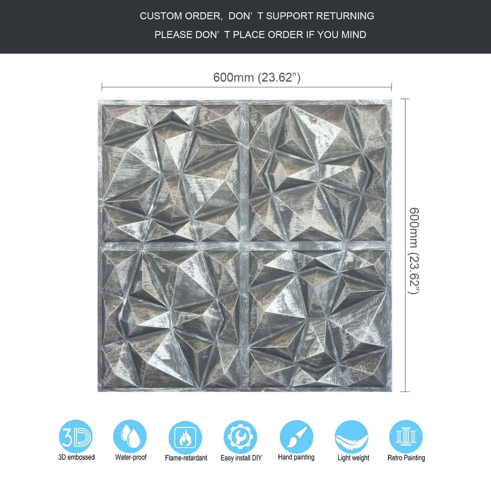 Vintage Pattern Tin Ceiling Tiles 3D Wall Panels Decor PLM101 Antique tin 10pcs