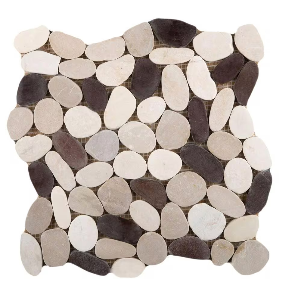 Flat Venetian Gelato 12 In. X 12 In. X 9.65 Mm Pebble Blend Mesh-Mounted Mosaic