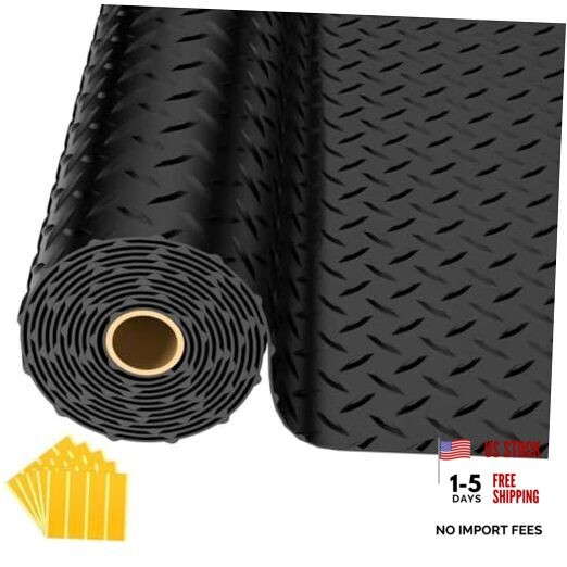 Black 2.8mm Thickened PVC Flooring Roll for Garage Floor Mats 10×20 FT