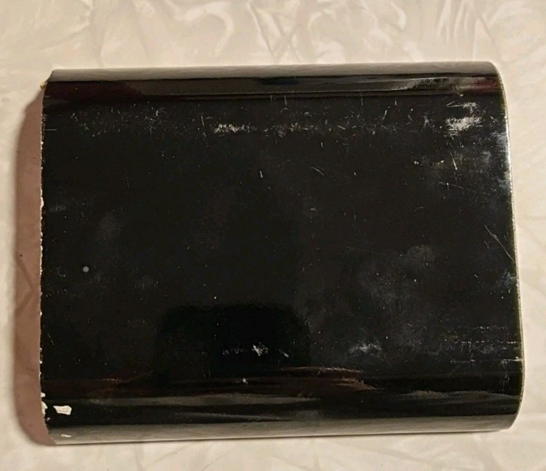 Vintage New Old Stock National Tile Co Gloss Black Curb Radius Tile