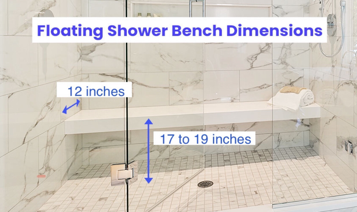WALK-IN SHOWER 4 Brackets | Floating Shower Bench KERDI-BOARD 2in | Length 60in