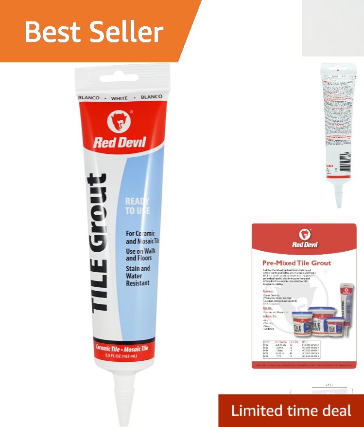 User-Friendly Pre-Mixed Tile Grout 5.5 oz Tube – Perfect for Any Tile Surface