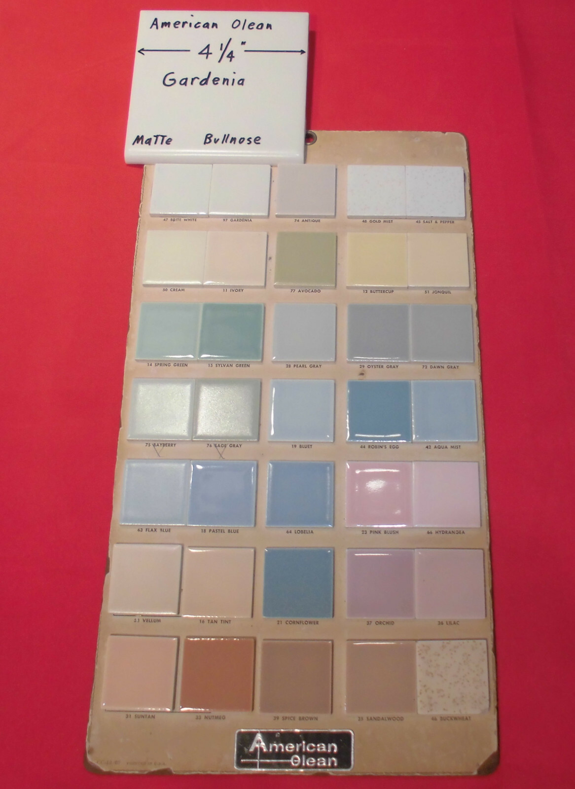 1 pc. Bullnose Ceramic Tile *Off-White – Gardenia* 4-1/4″ by American Olean #97