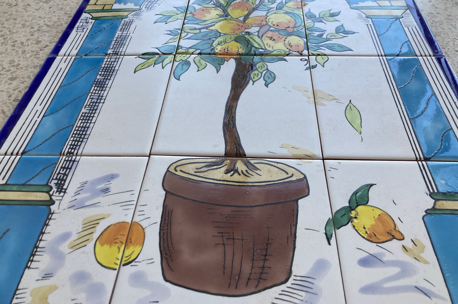18″ x 24″ Ceramic Tile Mural Backsplash Art Wall Panel Hand Painted Lemon Tree
