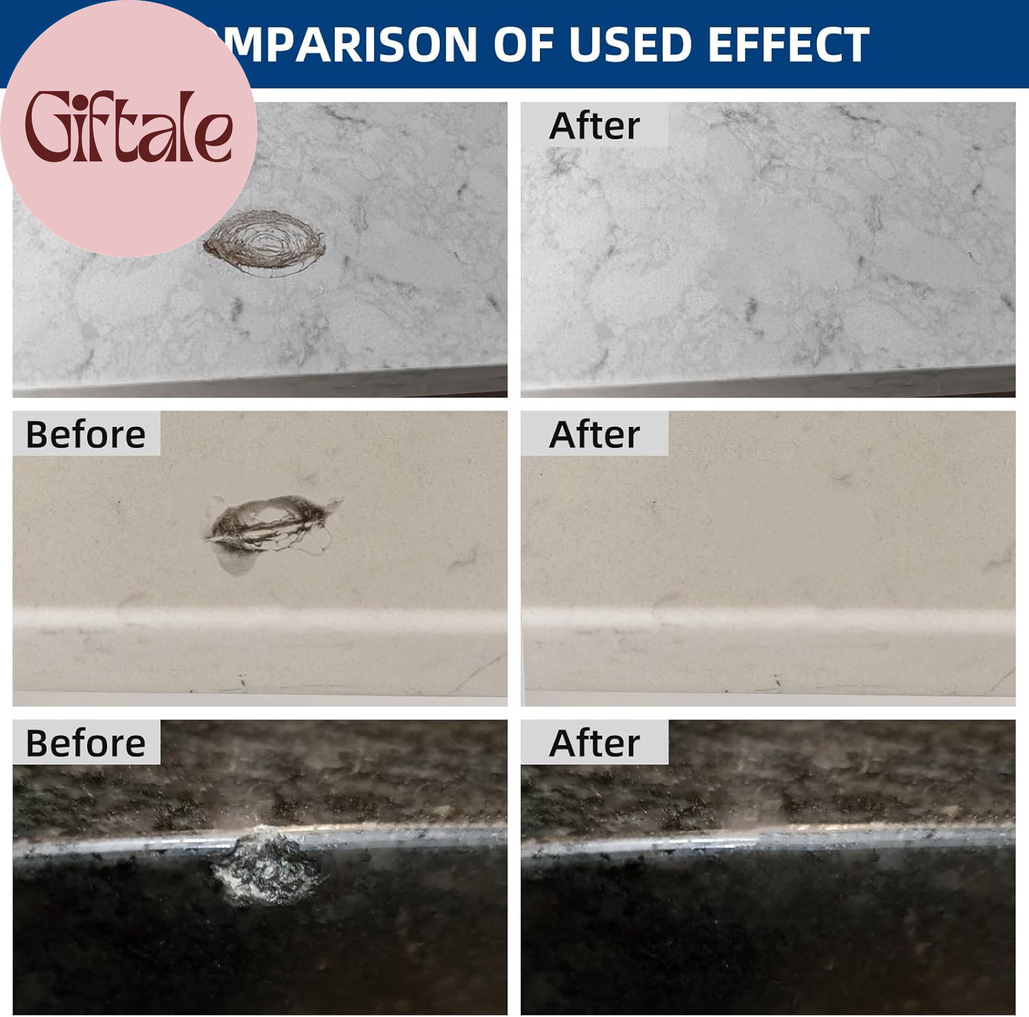 Tile and Granite Repair Kit, Marble Porcelain Stone and Quartz Countertops Repai