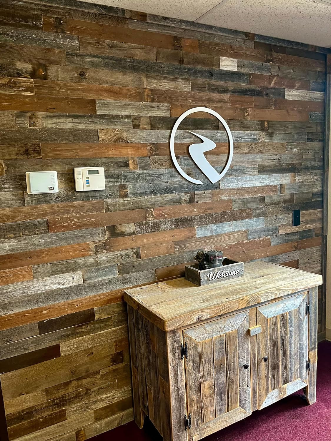 | Barnwood Planks for Accent Wall, Easy Nail-Up Real Wood Wall Planks for Rustic